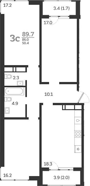 Продается 4-комн. квартира, 86 м²