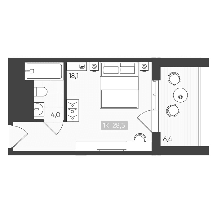 Продается 1-комн. квартира, 22.3 м²