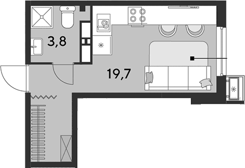Продается 1-комн. квартира, 23.5 м²