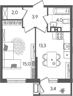 Продается 1-комн. квартира, 38.2 м²