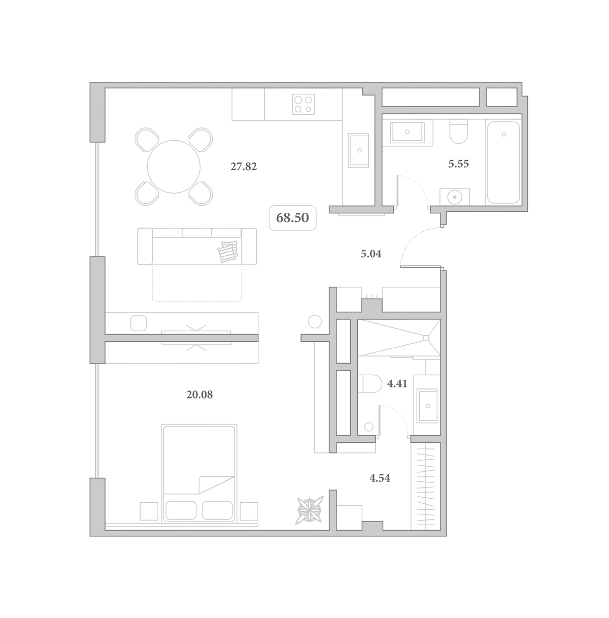 Продается 2-комн. квартира, 68.5 м²
