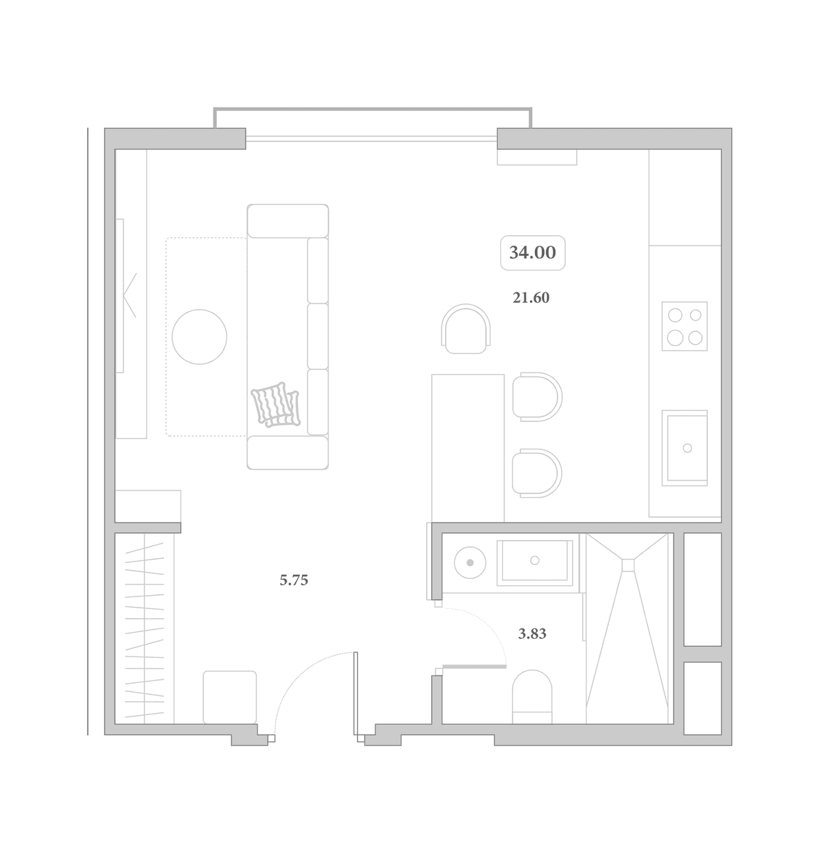 Продается 1-комн. квартира, 32.3 м²