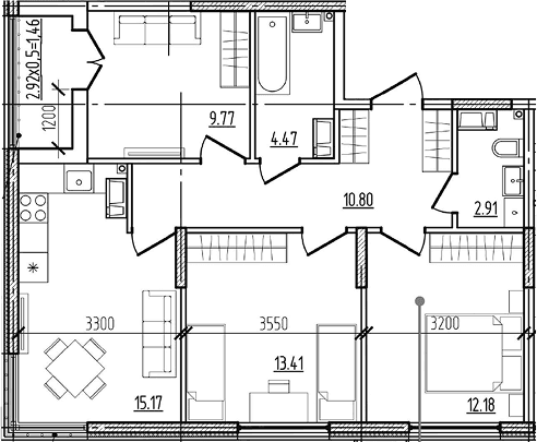 Продается 3-комн. квартира, 68.71 м²