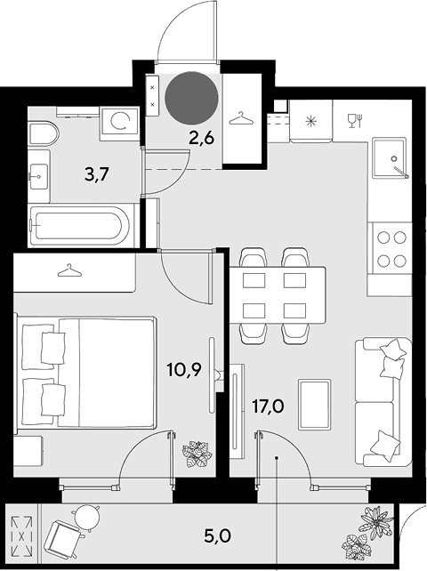 Продается 2-комн. квартира, 34.2 м²