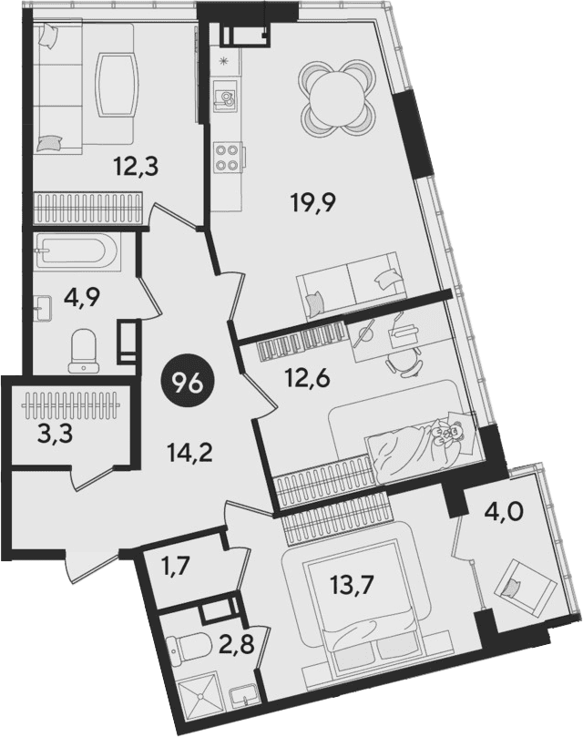Продается 4-комн. квартира, 85.4 м²