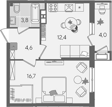 Продается 1-комн. квартира, 37.5 м²