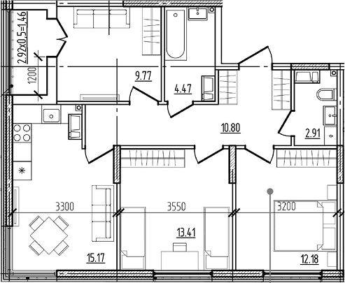 Продается 3-комн. квартира, 68.71 м²