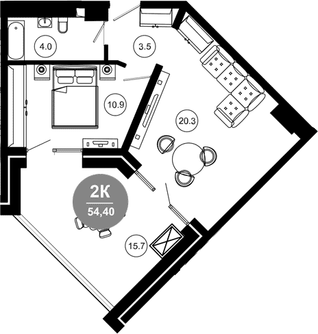 Продается 2-комн. квартира, 41.6 м²