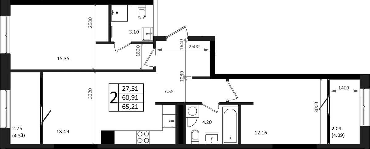Продается 3-комн. квартира, 60.91 м²