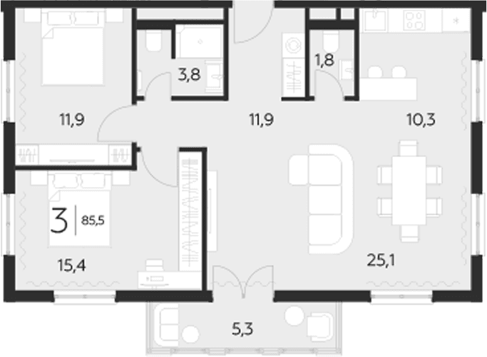 Продается 2-комн. квартира, 80.2 м²