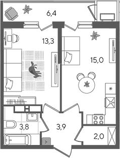 Продается 2-комн. квартира, 38 м²