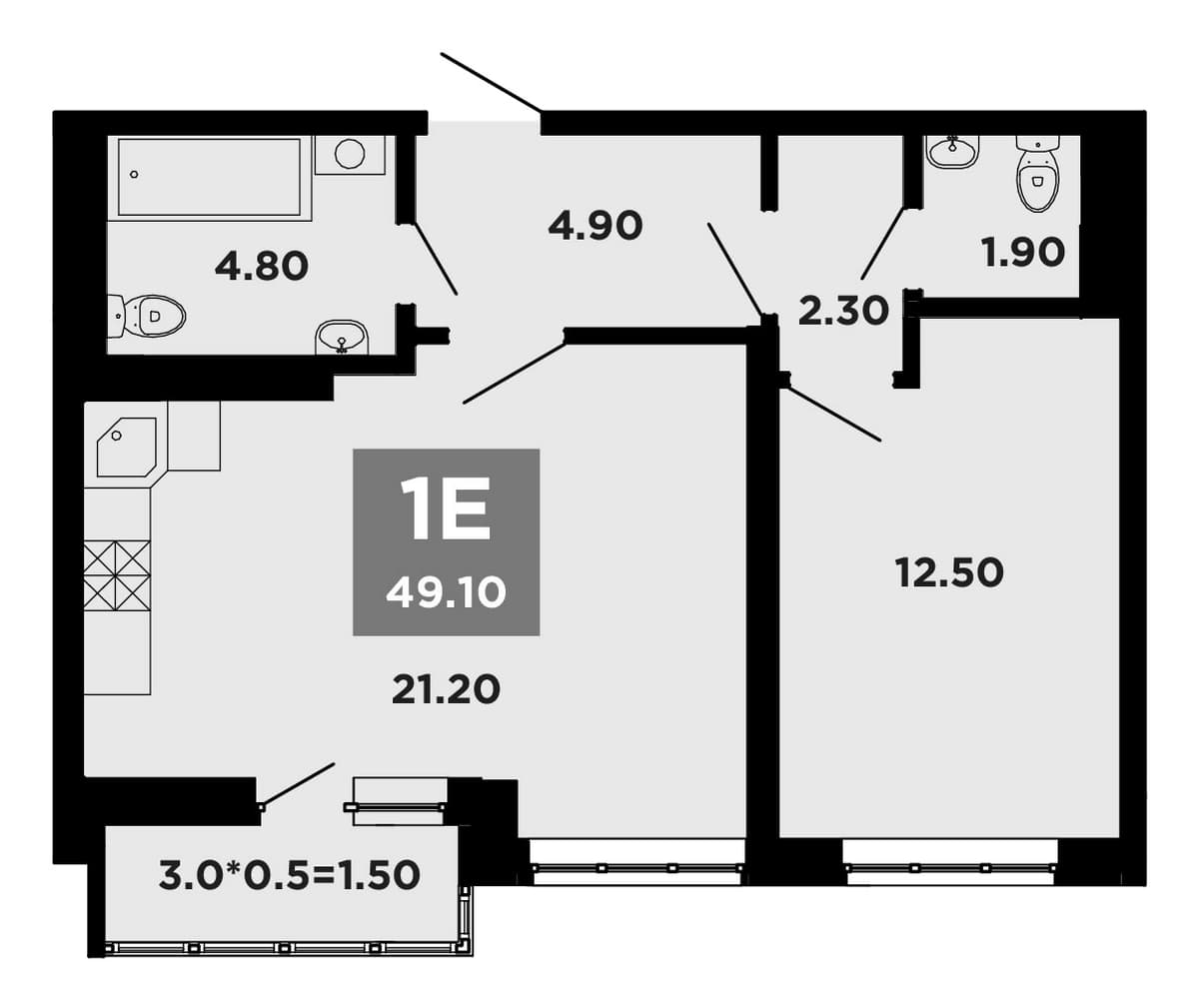 Продается 2-комн. квартира, 47.6 м²