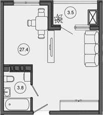 Продается 1-комн. квартира, 31.2 м²