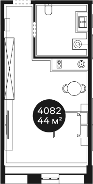 Продается 1-комн. квартира, 43.59 м²