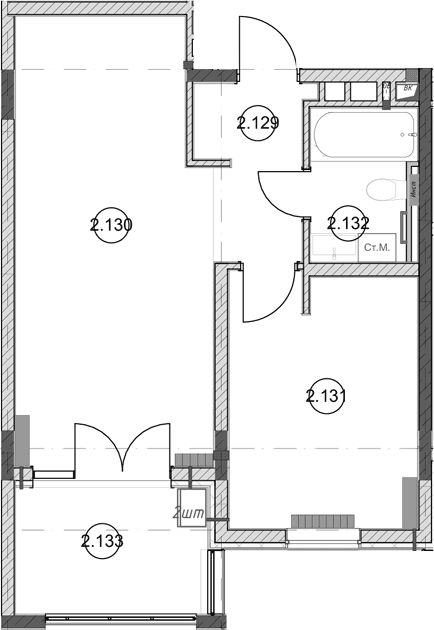 Продается 1-комн. квартира, 41.7 м²