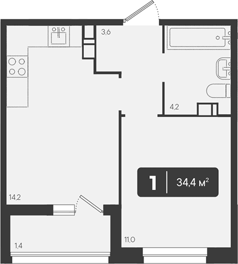 Продается 1-комн. квартира, 33 м²