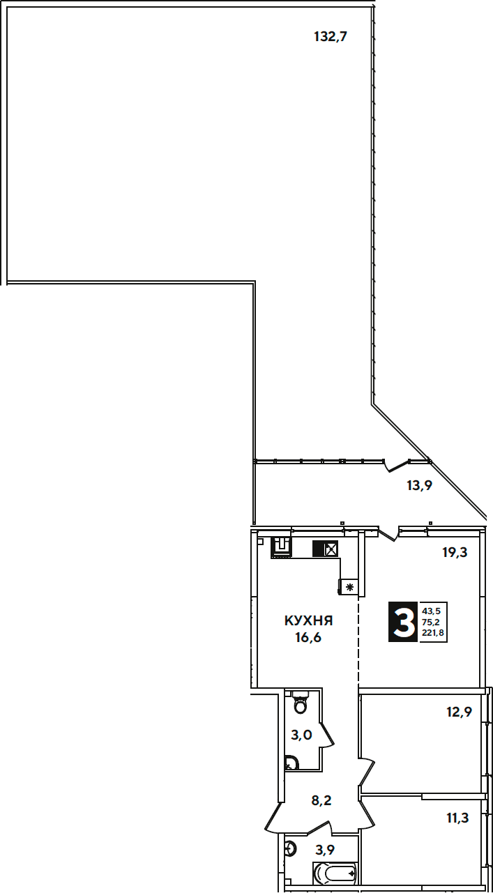 Продается 3-комн. квартира, 75.2 м²