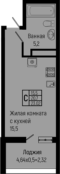 Продается 1-комн. квартира, 20.7 м²