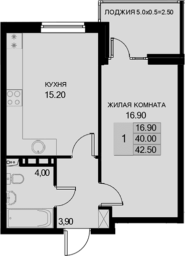 Продается 1-комн. квартира, 40 м²
