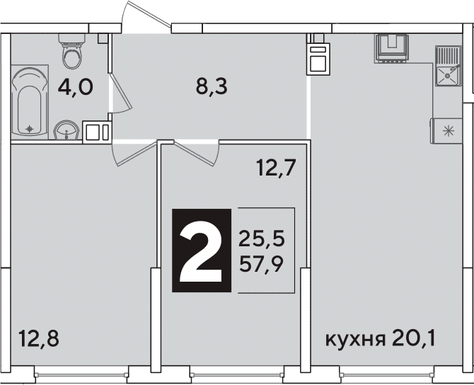 Продается 3-комн. квартира, 57.9 м²