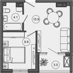 Продается 2-комн. квартира, 29.9 м²