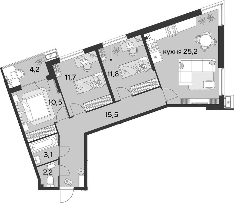 Продается 4-комн. квартира, 80 м²