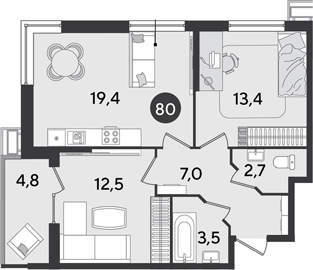 Продается 3-комн. квартира, 58.5 м²