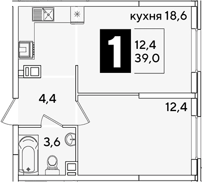 Продается 2-комн. квартира, 39 м²