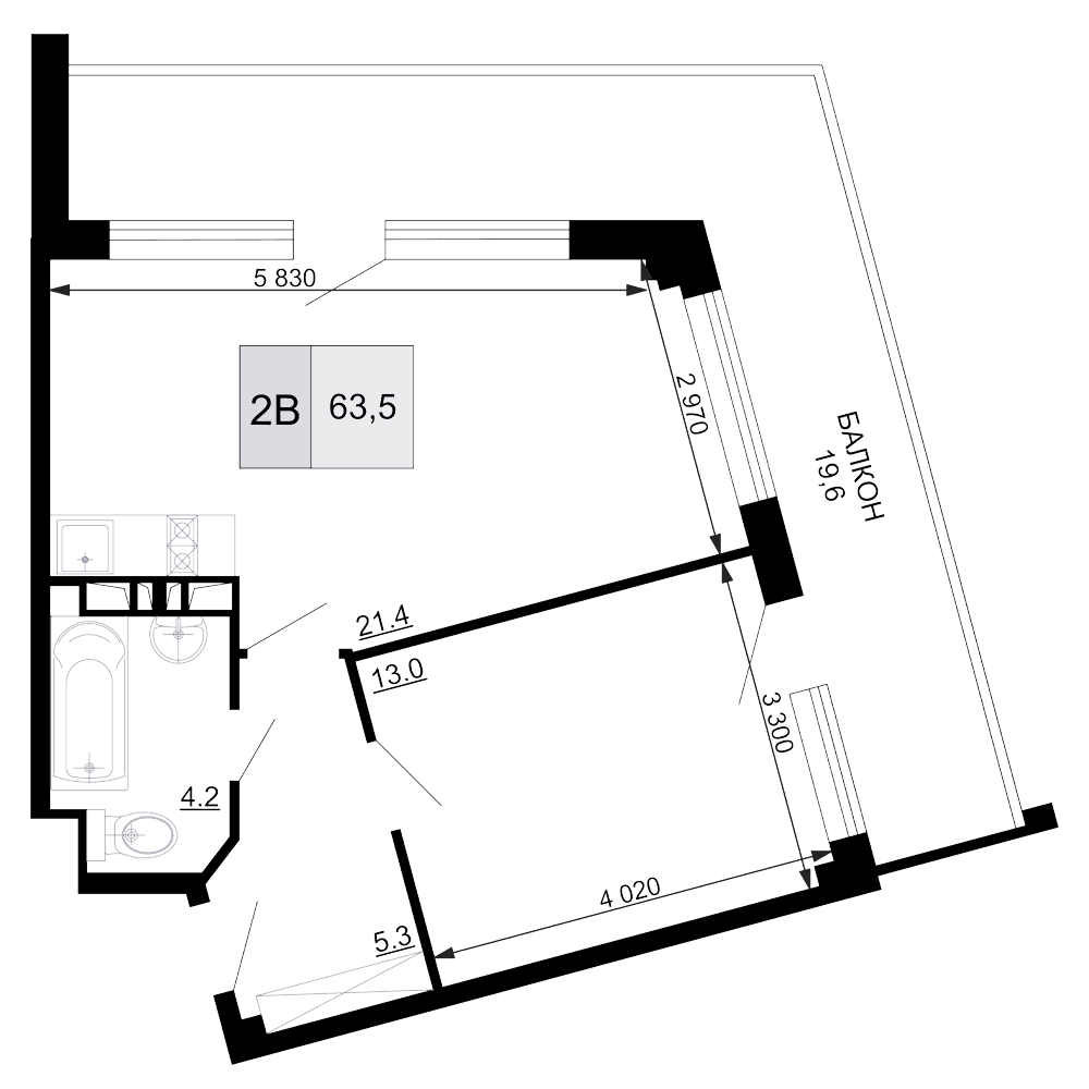 Продается 2-комн. квартира, 43.9 м²