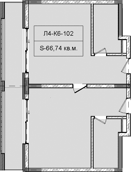 Продается 1-комн. квартира, 66.74 м²