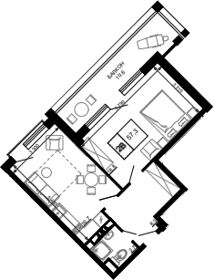 Продается 1-комн. квартира, 46.5 м²