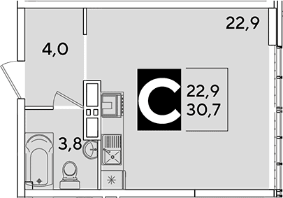 Продается 1-комн. квартира, 30.7 м²