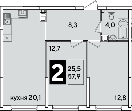 Продается 3-комн. квартира, 57.9 м²