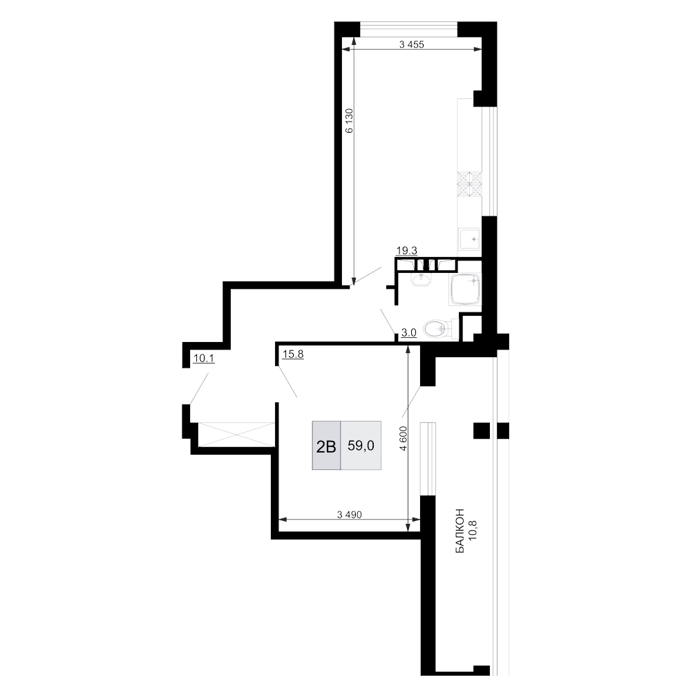 Продается 2-комн. квартира, 48.2 м²
