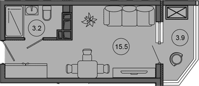 Продается 1-комн. квартира, 18.7 м²