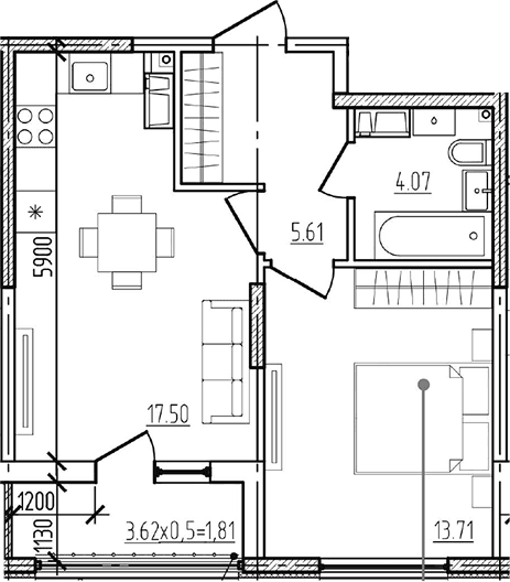 Продается 2-комн. квартира, 40.89 м²