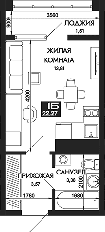 Продается 1-комн. квартира, 20.76 м²