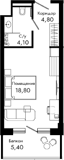 Продается 1-комн. квартира, 27.7 м²