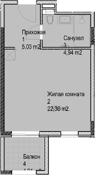Продается 1-комн. квартира, 32.3 м²