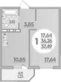 Продается 1-комн. квартира, 36.26 м²