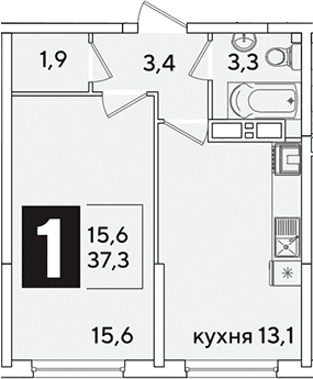 Продается 1-комн. квартира, 37.3 м²