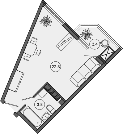 Продается 1-комн. квартира, 26.1 м²