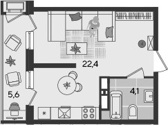 Продается 1-комн. квартира, 26.5 м²