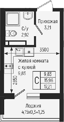 Продается 1-комн. квартира, 15.96 м²