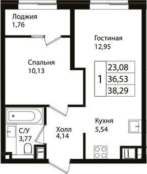 Продается 2-комн. квартира, 36.2 м²