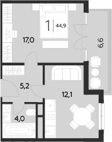 Продается 1-комн. квартира, 37.5 м²