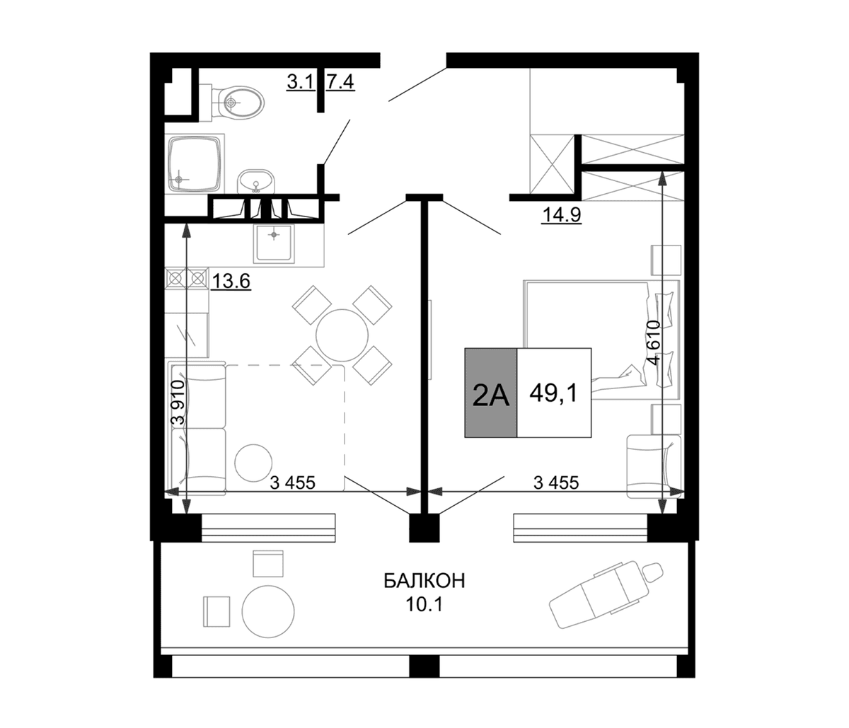 Продается 2-комн. квартира, 39 м²