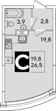 Продается 1-комн. квартира, 26.5 м²