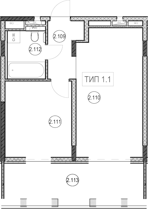 Продается 1-комн. квартира, 40.7 м²