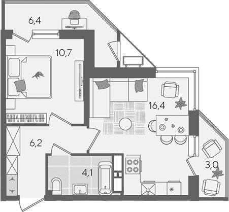 Продается 2-комн. квартира, 37.4 м²